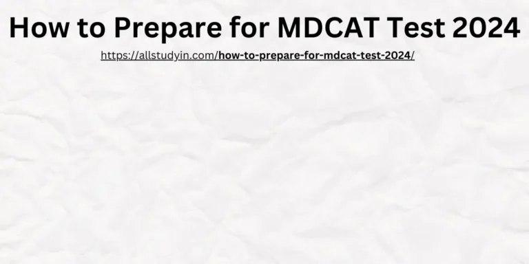 How to Prepare for MDCAT Test 2024